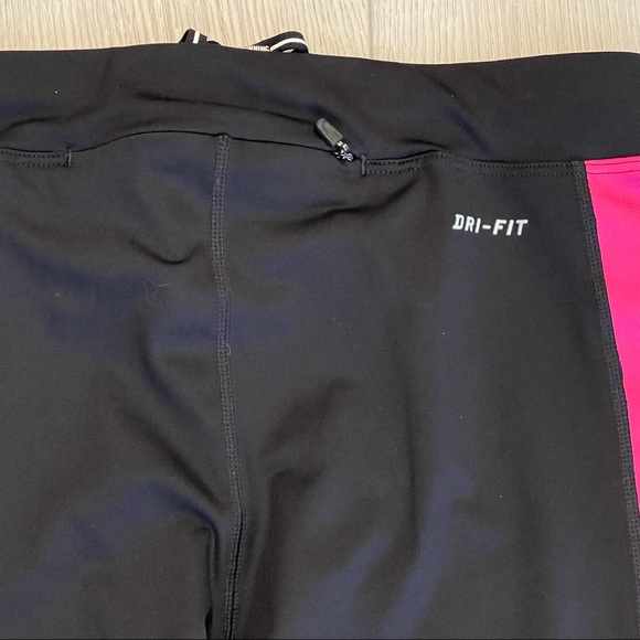 Nike Dri-Fit Running Black and Pink Capri Leggings Size Small - Picture 10 of 10